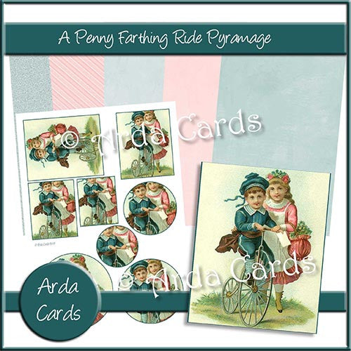 A Penny Farthing Ride Pyramage Set - The Printable Craft Shop