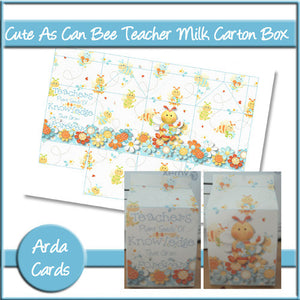 Cute As Can Bee Teacher Milk Carton Box - The Printable Craft Shop