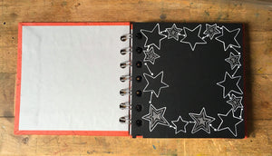 Ruby Red 4x4 Sketchbook - BLACK Pages - 150gsm Cartridge Paper