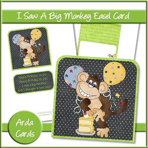 I Saw A Big Monkey Easel Card - The Printable Craft Shop