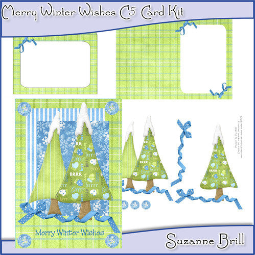 Merry Winter Wishes C5 Card Kit - The Printable Craft Shop