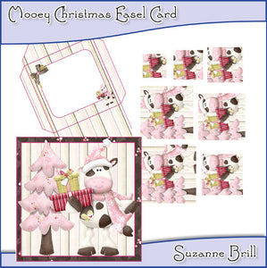 Mooey Christmas Easel Card - The Printable Craft Shop