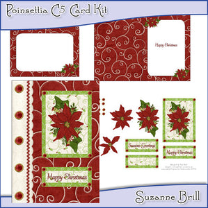 Poinsettia C5 Card Kit - The Printable Craft Shop