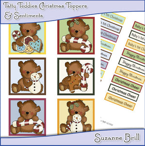 Tatty Teddy Christmas Toppers And Sentiments - The Printable Craft Shop