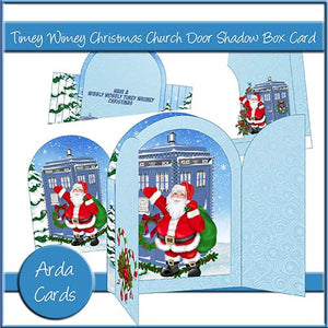 Timey Wimey Christmas Church Door Shadow Box Card - The Printable Craft Shop