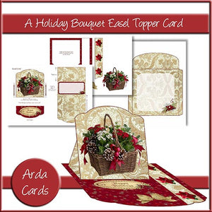 A Holiday Bouquet Easel Topper Card - The Printable Craft Shop