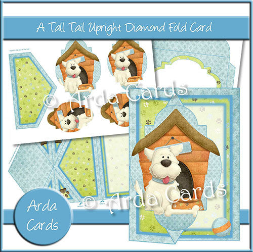 A Tall Tail Upright Diamond Fold Card - The Printable Craft Shop