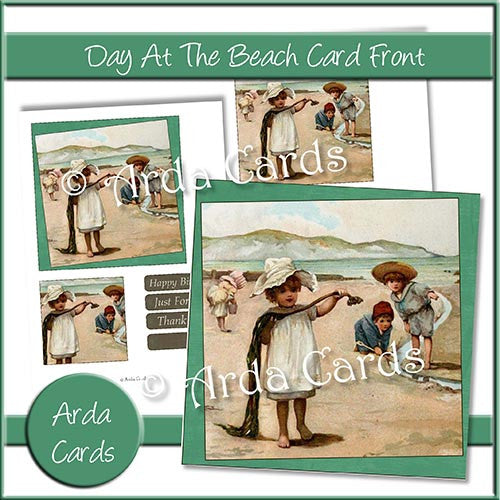 A Day At The Beach Card Front - The Printable Craft Shop