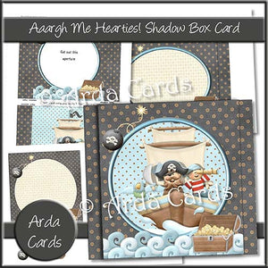 Aaargh Me Hearties Shadow Box Card - The Printable Craft Shop