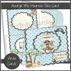 Aaargh Me Hearties Tent Card - The Printable Craft Shop