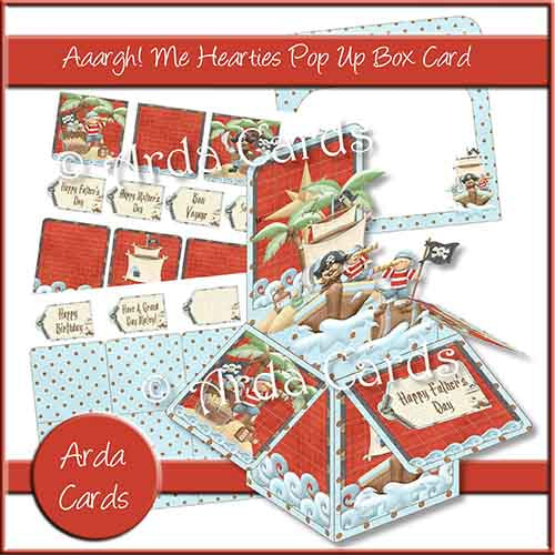 Aaargh Me Hearties Pop Up Box Card Printable