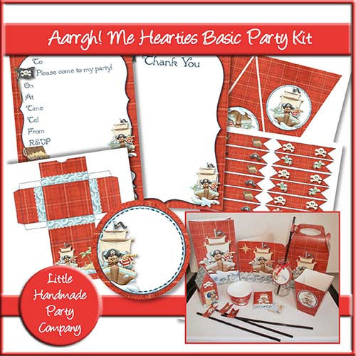 Aarrgh! Me Hearties Basic Party Kit - The Printable Craft Shop