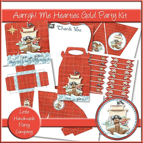 Aarrgh! Me Hearties Gold Party Kit - The Printable Craft Shop