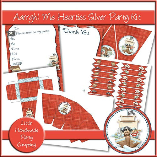 Aarrgh! Me Hearties Silver Party Kit - The Printable Craft Shop