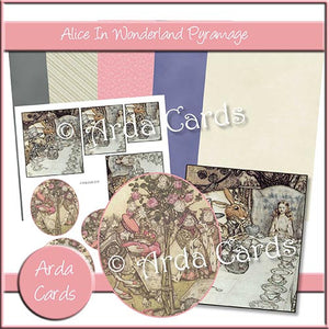 Alice In Wonderland Pyramage Set - The Printable Craft Shop