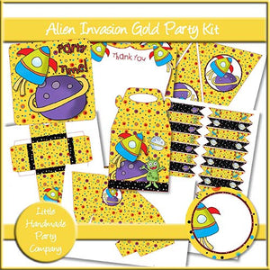 Alien Invasion Gold Party Set - The Printable Craft Shop