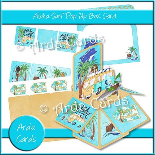 Aloha Surf Pop Up Box Card
