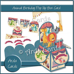 Animal Birthday Pop Up Box Card - The Printable Craft Shop