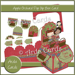 Apple Orchard Printable Pop Up Box Card - The Printable Craft Shop