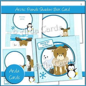 Arctic Friends Shadow Box Card - The Printable Craft Shop