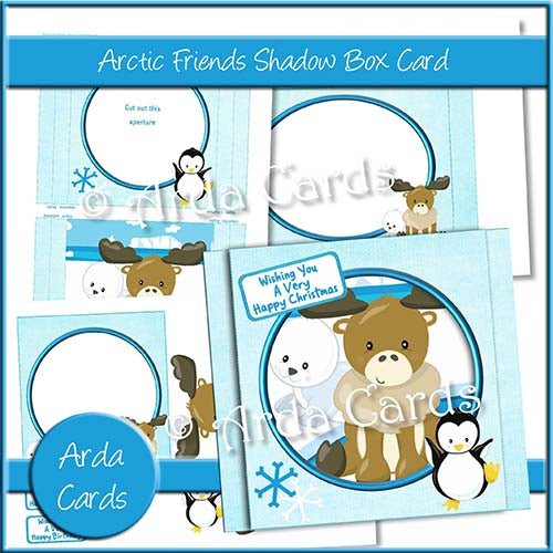 Arctic Friends Shadow Box Card - The Printable Craft Shop