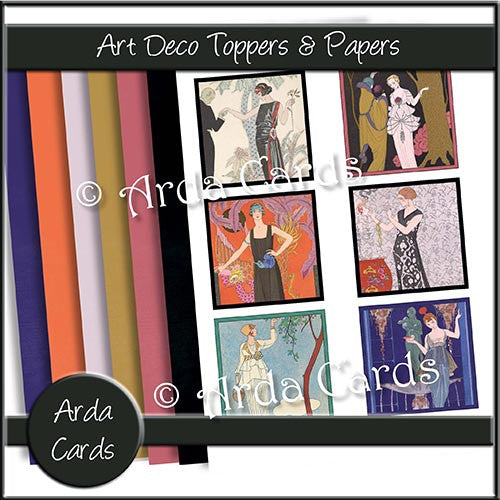 Art Deco Toppers & Papers - The Printable Craft Shop