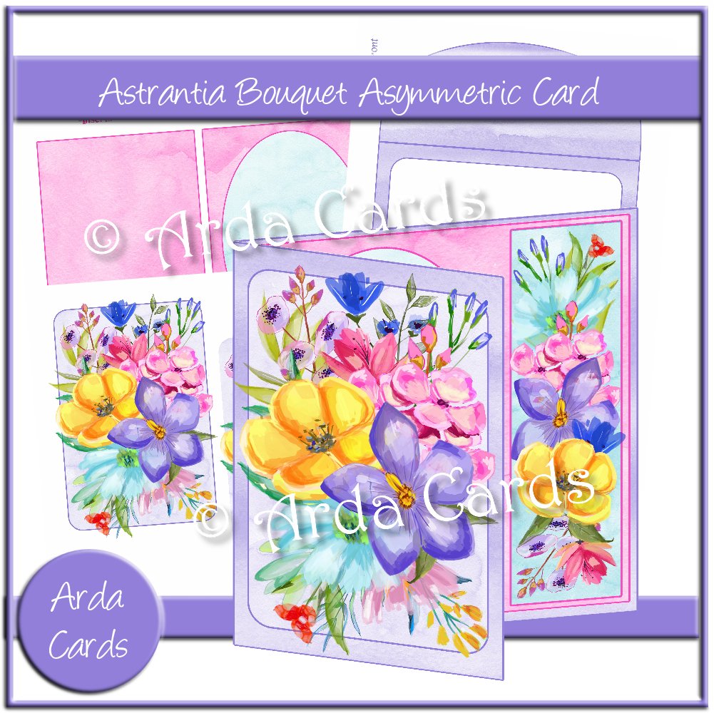 Astrantia Bouquet Asymmetric Card