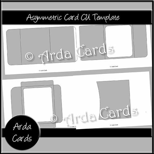 Asymmetric Fold Card CU Template - The Printable Craft Shop