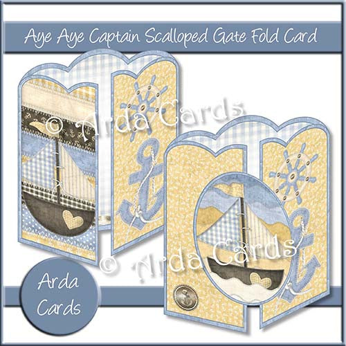 Aye Aye Captain Scalloped Gatefold Card Making Kit - The Printable Craft Shop