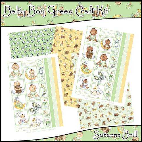 Baby Boy Green Craft Kit - The Printable Craft Shop