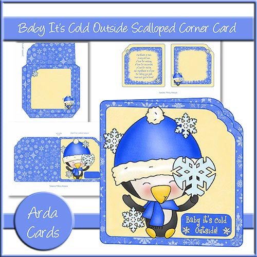 Baby It's Cold Outside Scalloped Corner Card - The Printable Craft Shop
