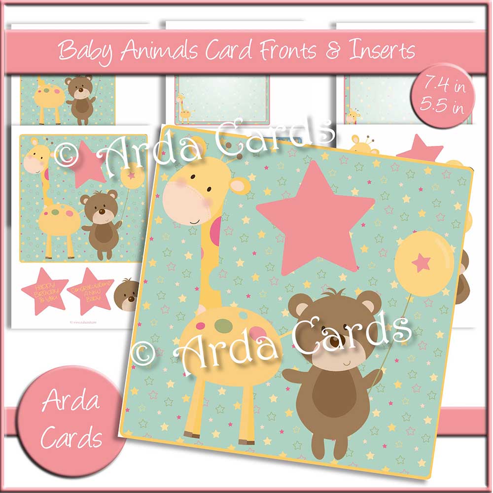 Baby Animals Card Fronts & Inserts