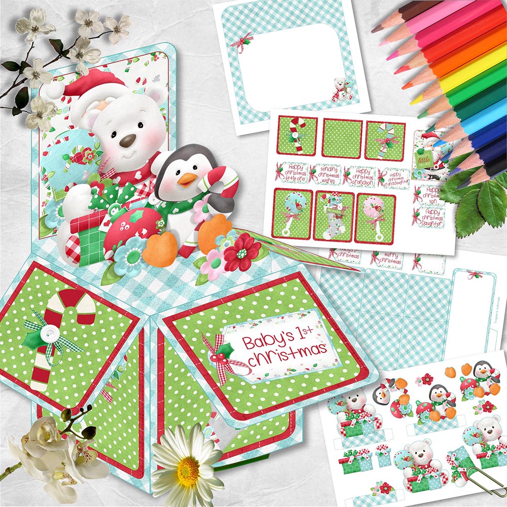 Baby’s Christmas Pop Up Box Card