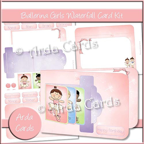 Ballerina Girls Waterfall Card Kit - The Printable Craft Shop