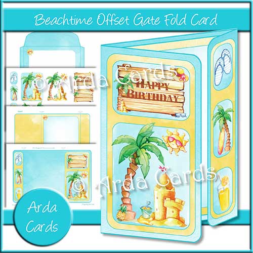 Beachtime Offset Gatefold Card