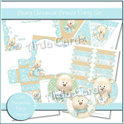 Beary Christmas Bronze Party Set - The Printable Craft Shop