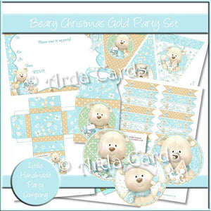 Beary Christmas Gold Party Set - The Printable Craft Shop