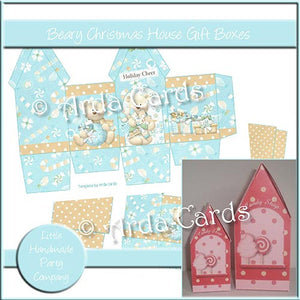 Beary Christmas House Gift Boxes - The Printable Craft Shop