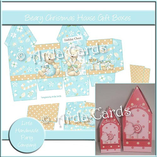 Beary Christmas House Gift Boxes - The Printable Craft Shop