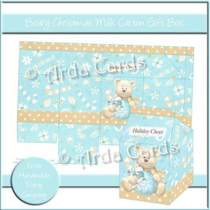 Beary Christmas Milk Carton Gift Box - The Printable Craft Shop