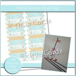Beary Christmas Straw Flags - The Printable Craft Shop