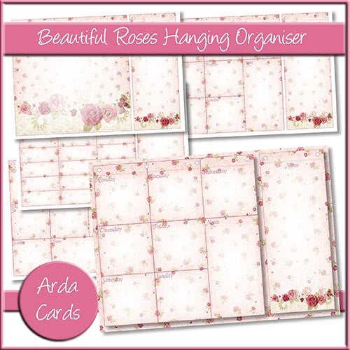 Beautiful Roses Hanging Organiser - The Printable Craft Shop