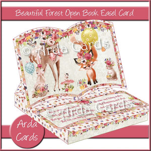Beautiful Forest Open Book Easel Card with Optional Drawer