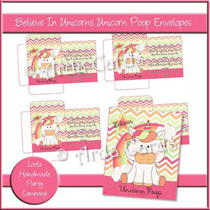Believe In Unicorns Unicorn Poop Envelopes - The Printable Craft Shop