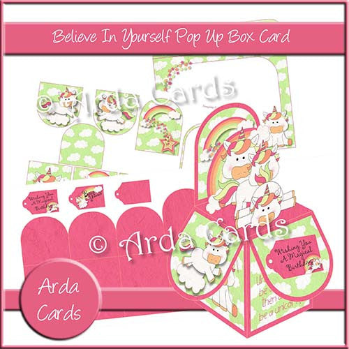 Believe In Yourself Pop Up Box Card - The Printable Craft Shop