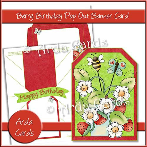 Berry Birthday Printable Pop Out Banner Card - The Printable Craft Shop