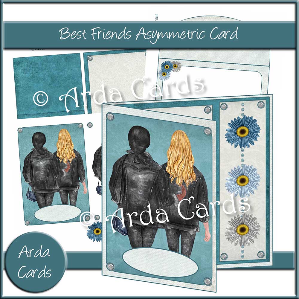 Best Friends Asymmetric Card - Printable