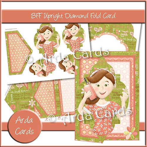 BFF Upright Diamond Fold Card - The Printable Craft Shop