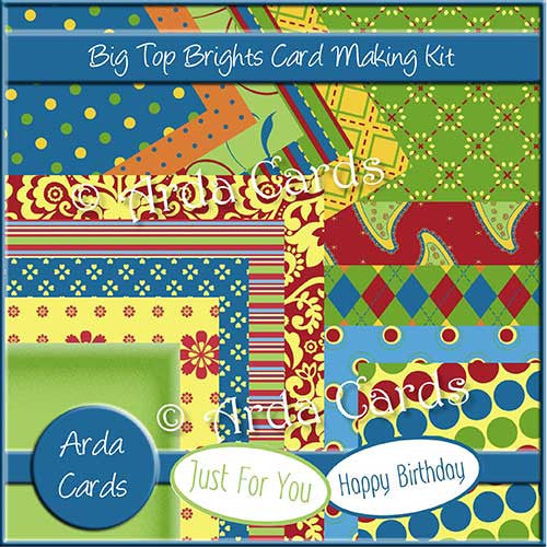 Big Top Brights Card Making Kit - The Printable Craft Shop
