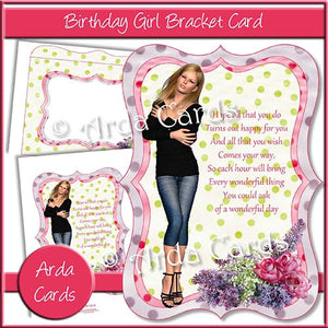 Birthday Girl Bracket Card - The Printable Craft Shop
